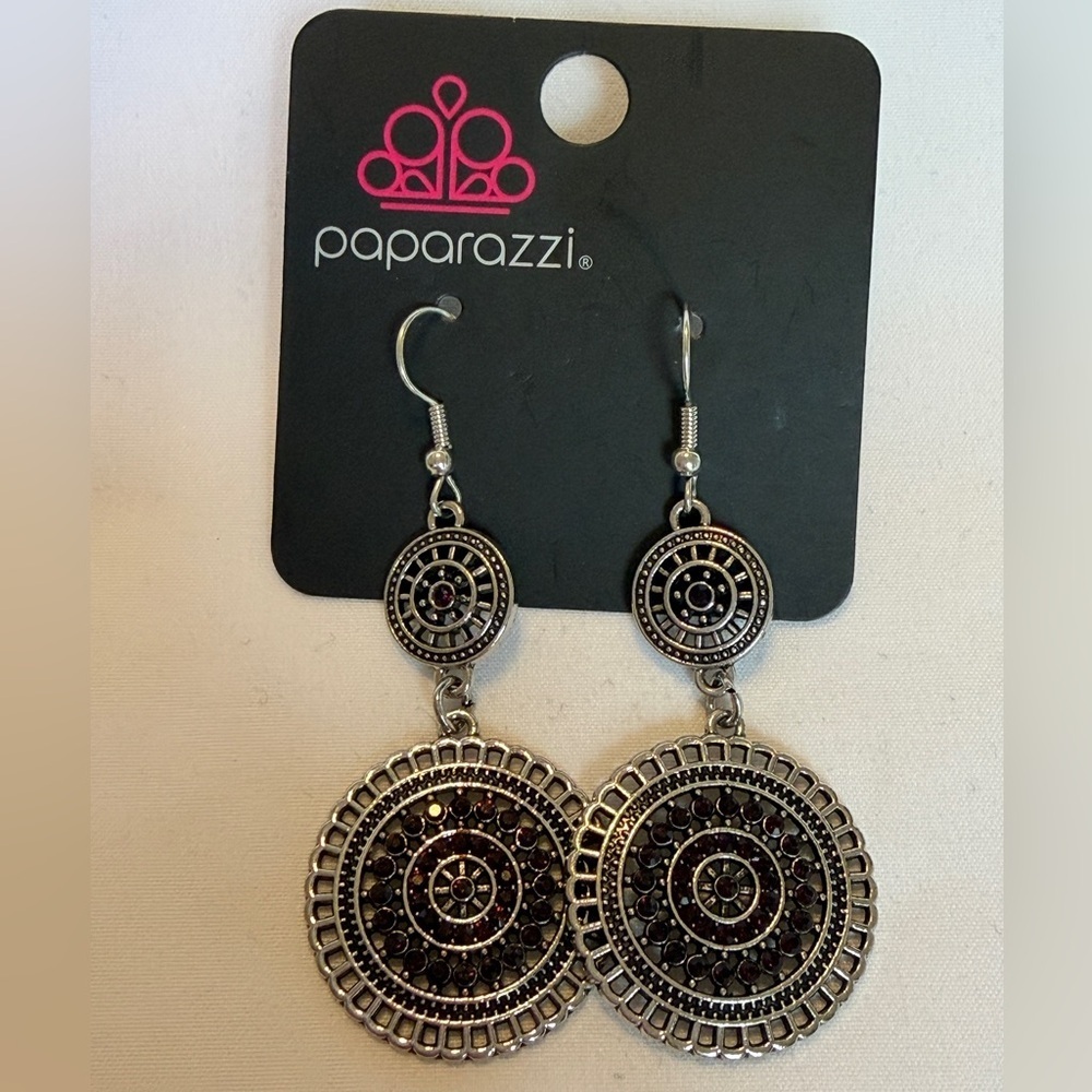 Paparazzi Earring - Bohemian Bedazzle - Purple - Picture 3 of 5